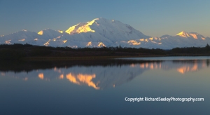 Denali Alpenglow Sunrise and Reflection